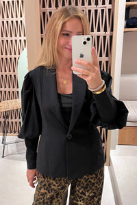 OVERSIZED BLAZER BLOUSE BLACK