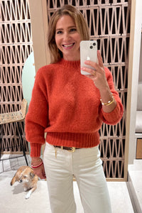 MOHAIR KNIT PULLOVER "SONNY" CHILI RED