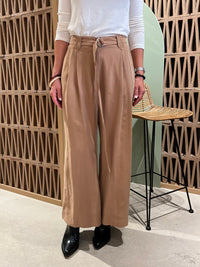 WIDE LEG PANTS WITH BELT "PASAS" CAMEL
