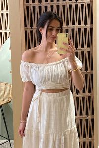 MUSSLINE CROP TOP "PATMOS" NATURAL