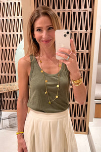 BASIC LINEN TANK TOP KHAKI