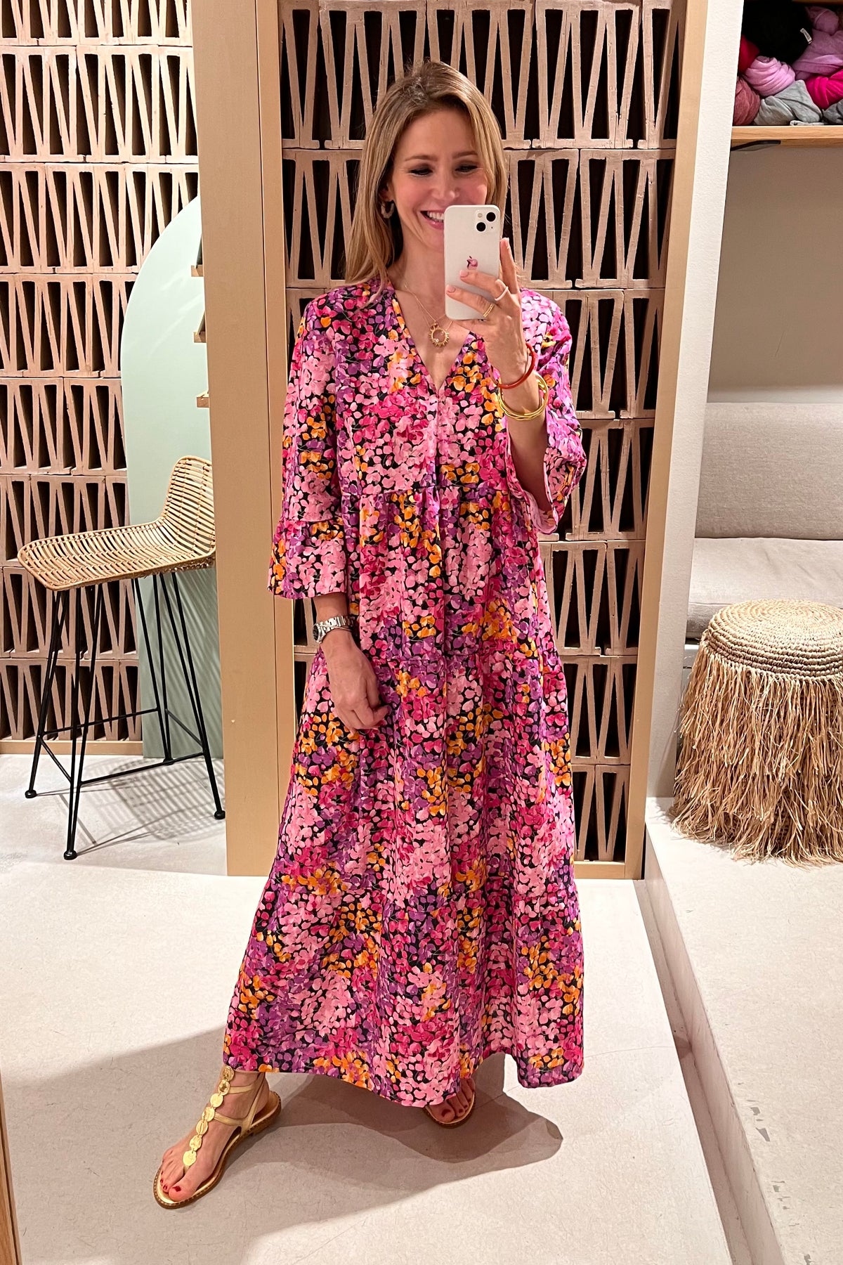 MIDI DRESS "PENELOPE" BOUGAINVILLEA