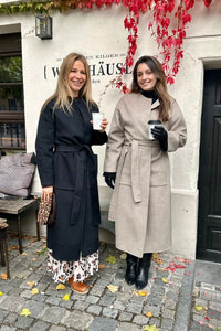 OVERSIZED COAT WITH BELT BLACK