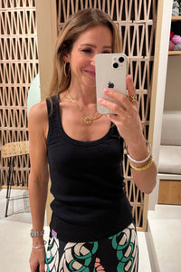 RIBBED TANK TOP "VEST" BLACK