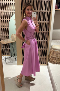 MIDI SLEEVELESS COTTON DRESS "EVIA" VIOLET