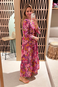 MIDI DRESS "PENELOPE" BOUGAINVILLEA