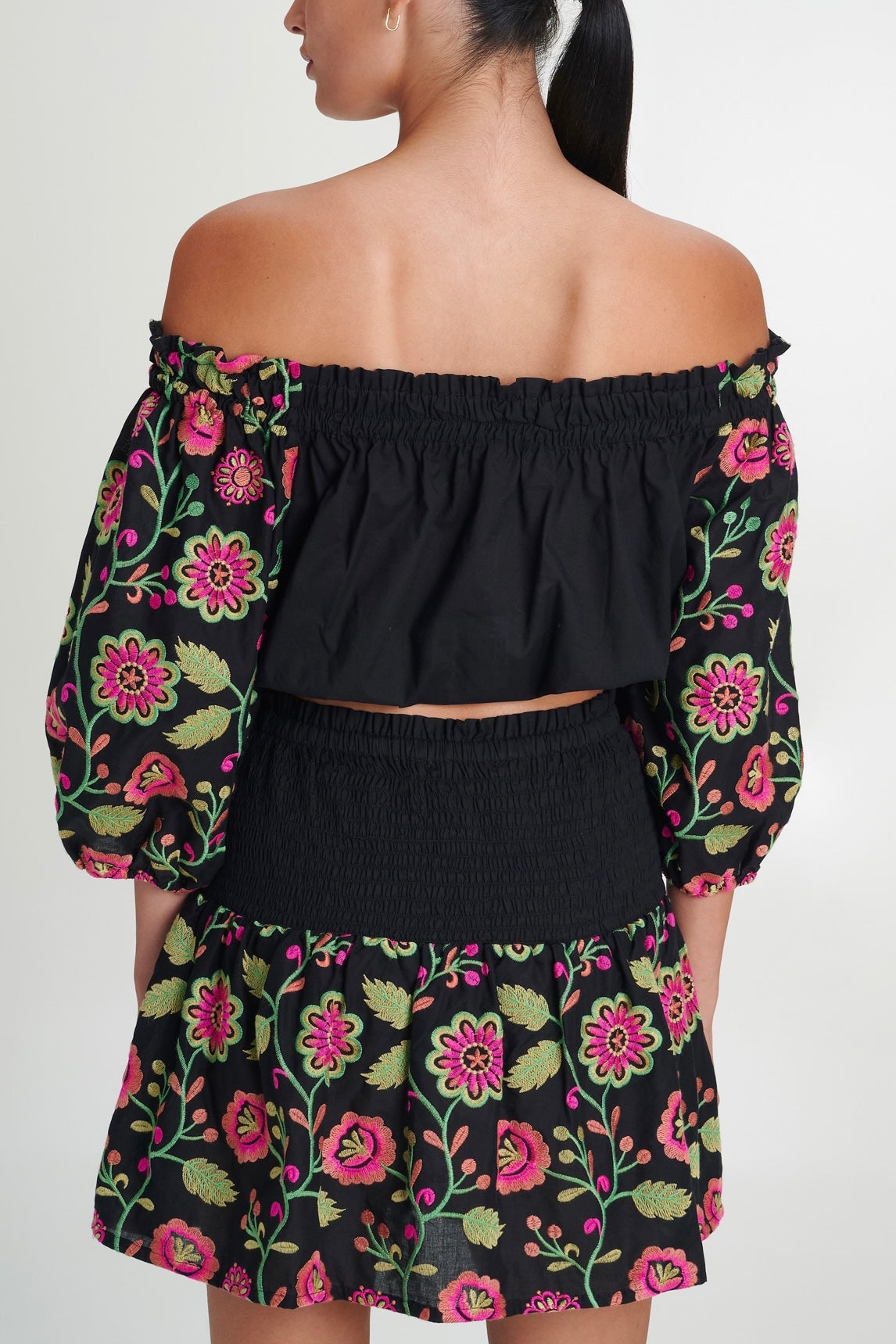 EMBROIDERED TOP "DAHLIA" MULTICOLOR