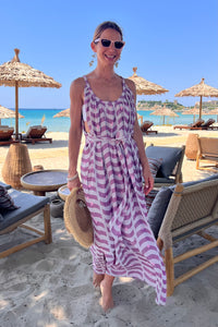 OVERSIZED BEACH DRESS "TINOS" AUBERGINE