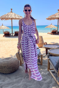 OVERSIZED BEACH DRESS "TINOS" AUBERGINE