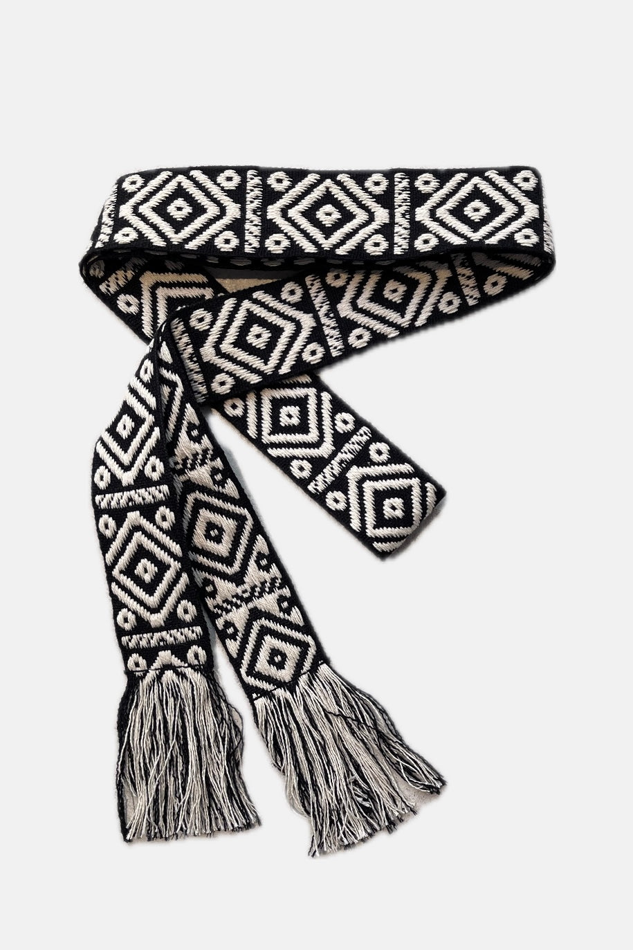 WOVEN BELT "AZTEC" BLACK/ECRU