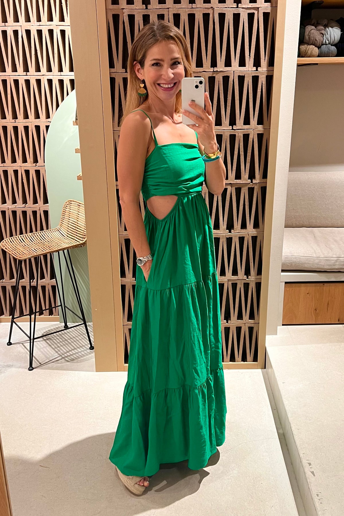 LONG CUTOUTS DRESS "PATMOS" GREEN