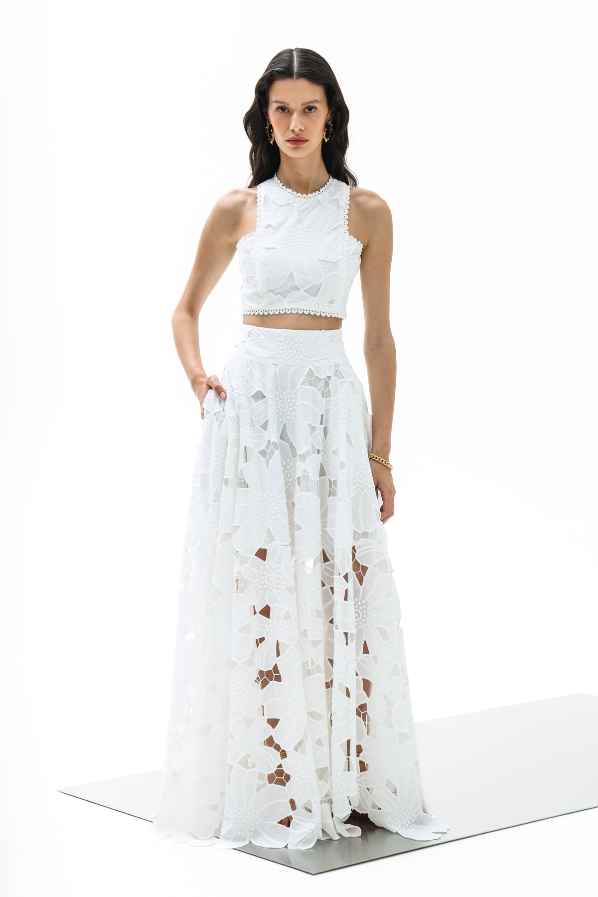 CROP LACE TOP "KEA" WHITE