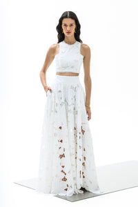 CROP LACE TOP "KEA" WHITE