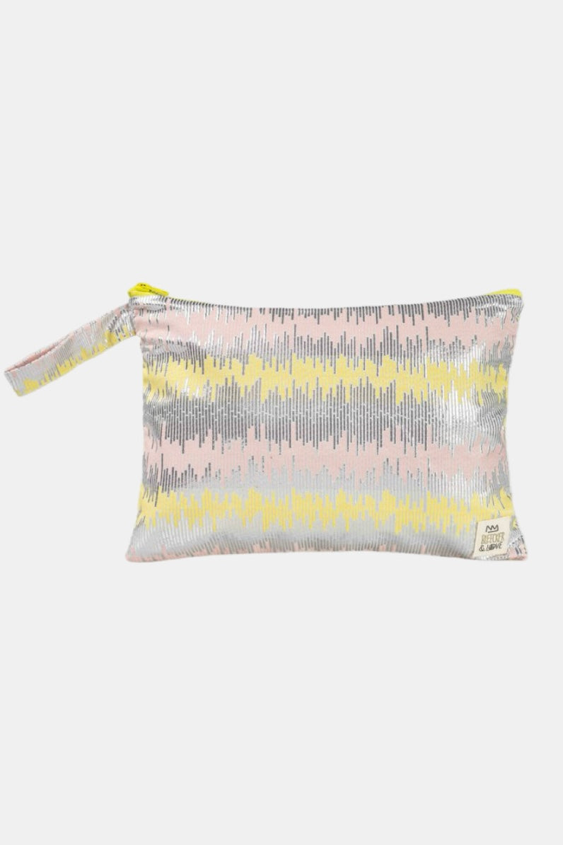 POUCH "PALOMA" YELLOW/ROSE/SILVER