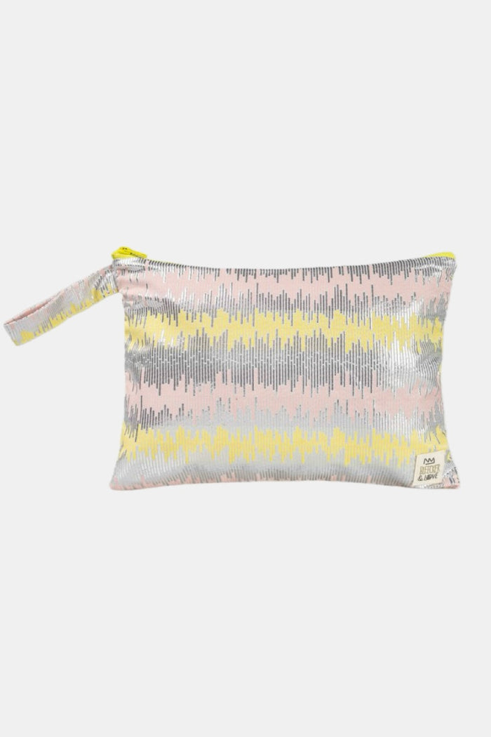 POUCH "PALOMA" YELLOW/ROSE/SILVER