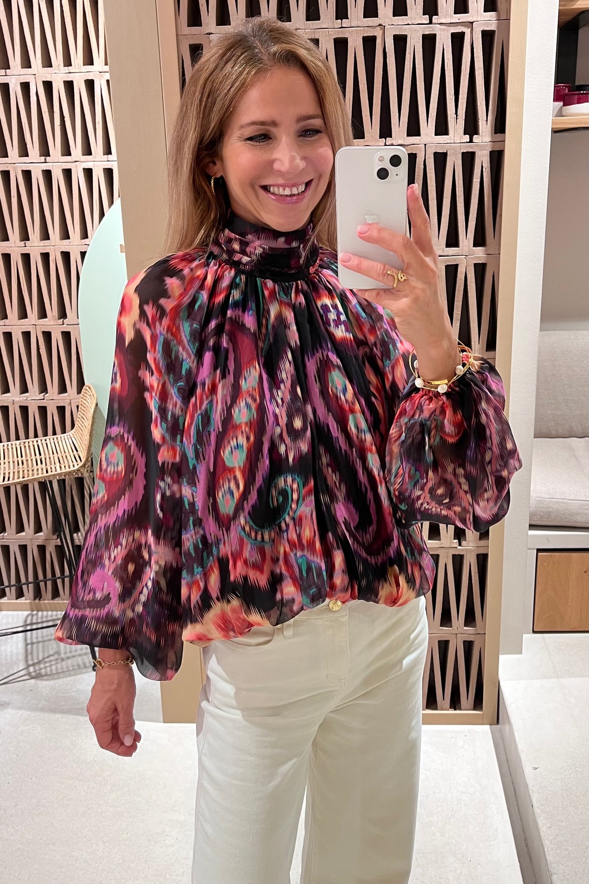 ECLECTIC BLOUSE "WINDFLOWER" BLACK/MULTICOLOR