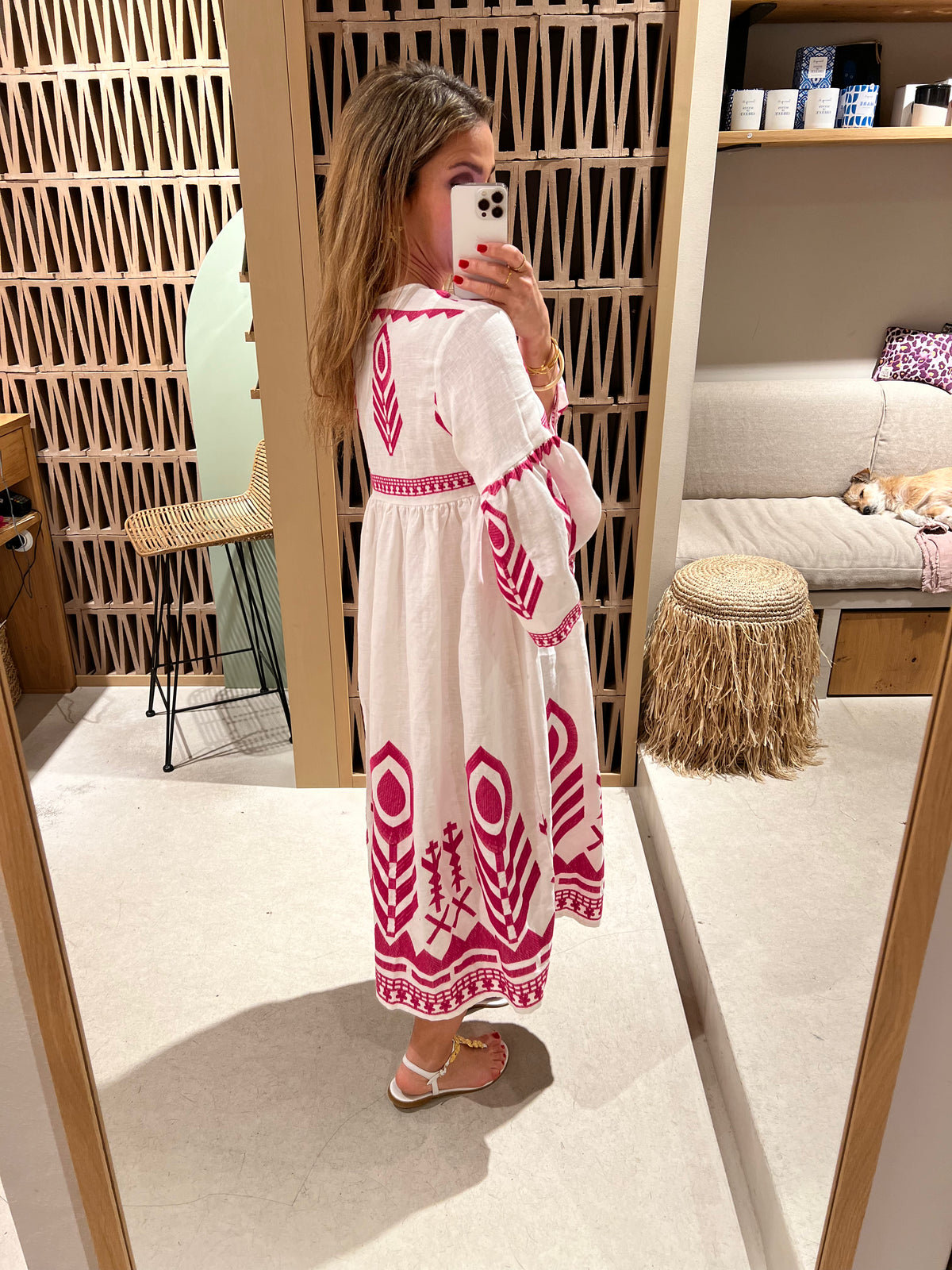 MIDI LINEN DRESS "FEATHER"