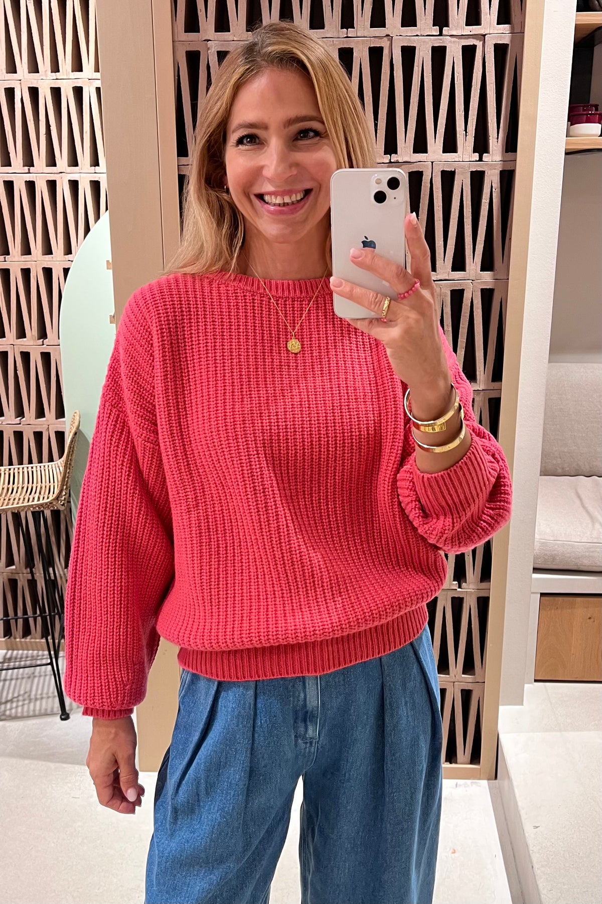 RIBBED CASHMERE PULLOVER PINK