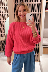 RIBBED CASHMERE PULLOVER PINK