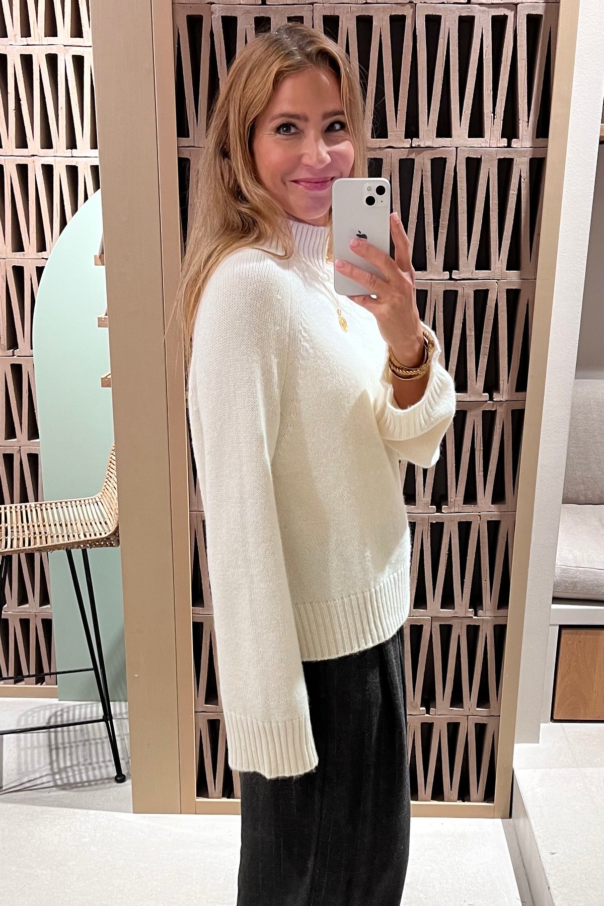 ALPACA PULLOVER WITH WIDE SLEEVES OFFWHITE