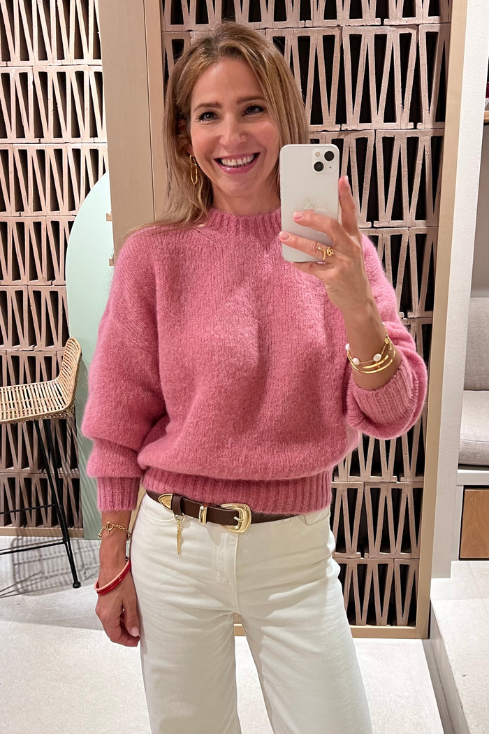 MOHAIR KNIT PULLOVER "SONNY" ASH ROSE