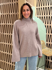 FINE KNIT OVERSIZED TUNIC SWEATER