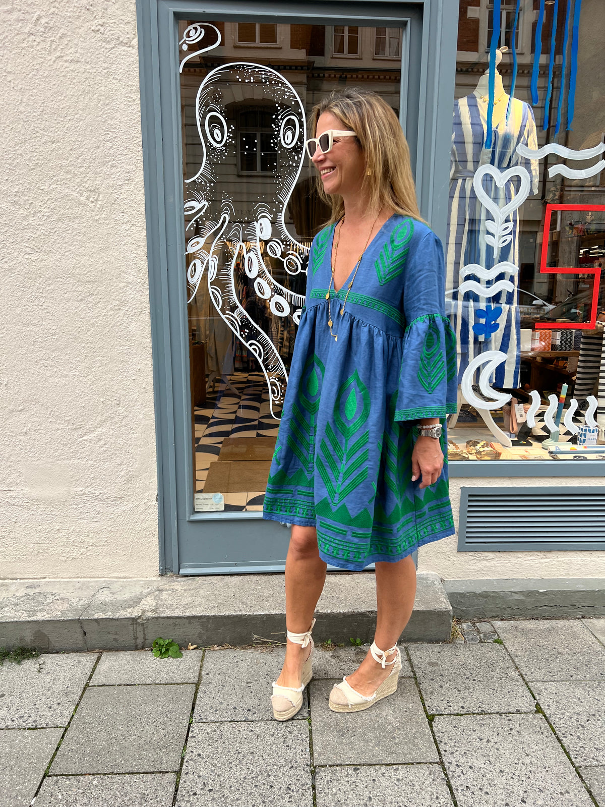 SHORT LINEN DRESS "FEATHER“