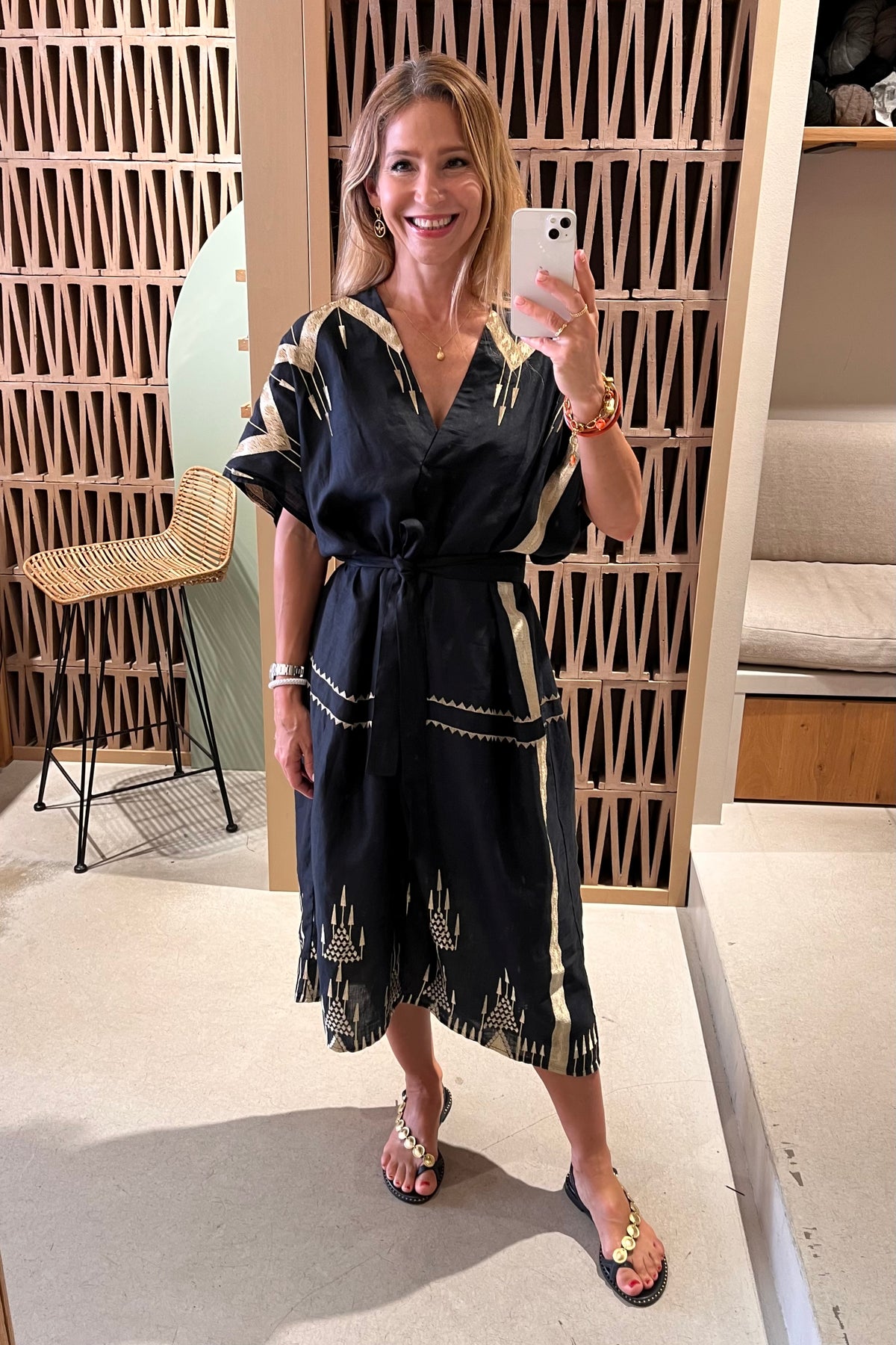 OVERSIZED KAFTAN DRESS "ROOTS" BLACK/GOLD