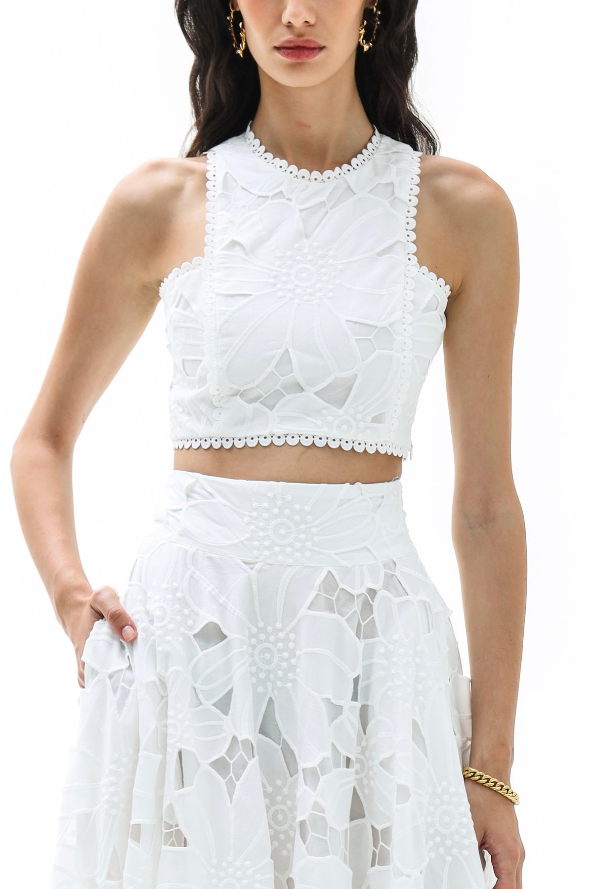 CROP LACE TOP "KEA" WHITE