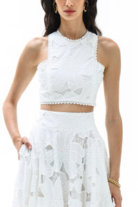 CROP LACE TOP "KEA" WHITE