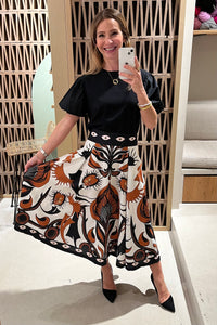 MIDI SKIRT "ORNAMENTAL" MULTICOLOR