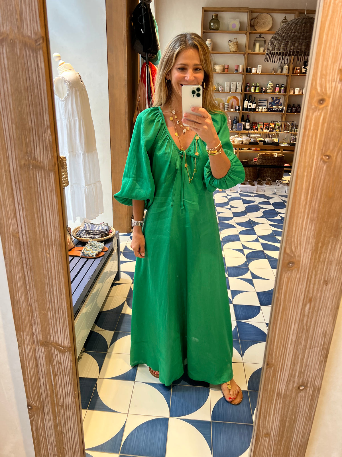 LONG LINEN DRESS "MINIMAL"