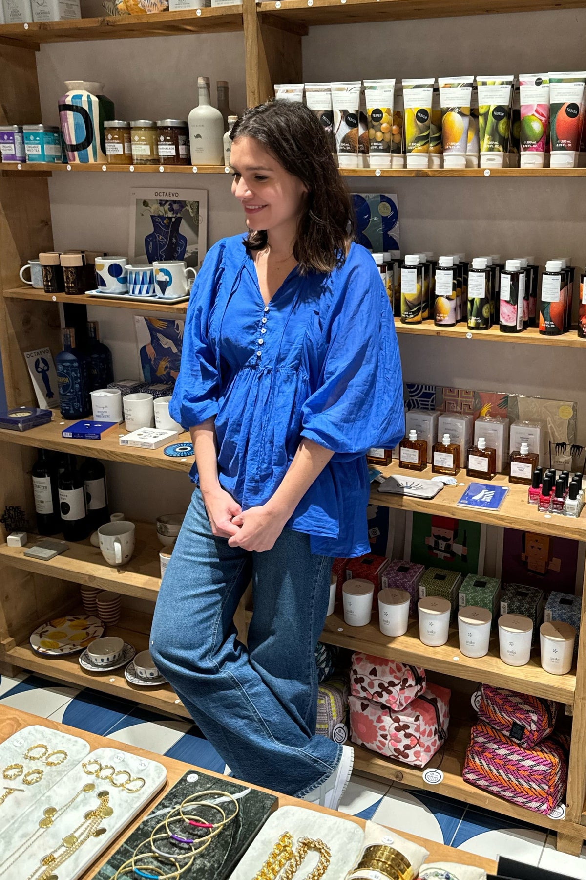 TUNIC BLOUSE "DAPHNE" BLUE