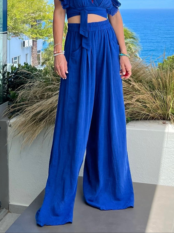 PALAZZO PANTS "MALIA" BLUE