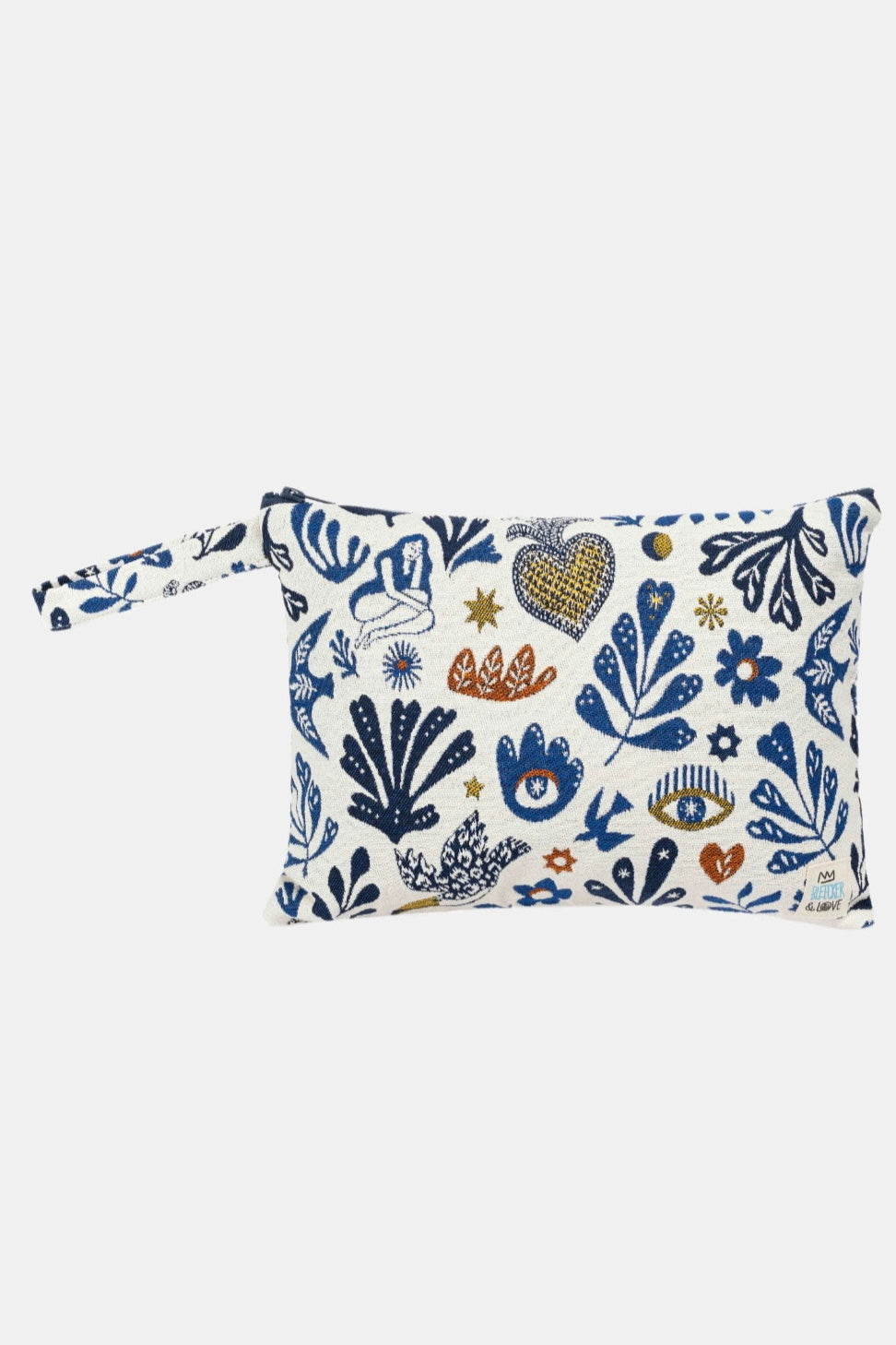 POUCH "MAGE" NATUREL/BLUE