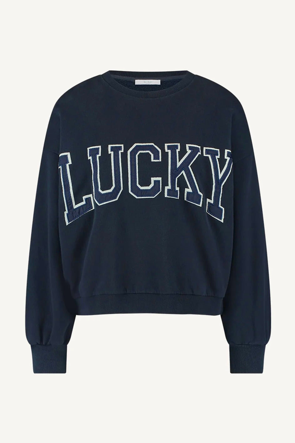 OVERSIZED COTTON SWEATER "LUCKY" NAVY