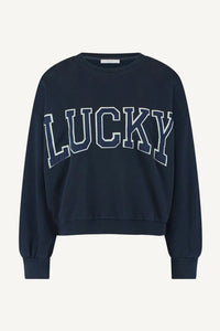 OVERSIZED COTTON SWEATER "LUCKY" NAVY