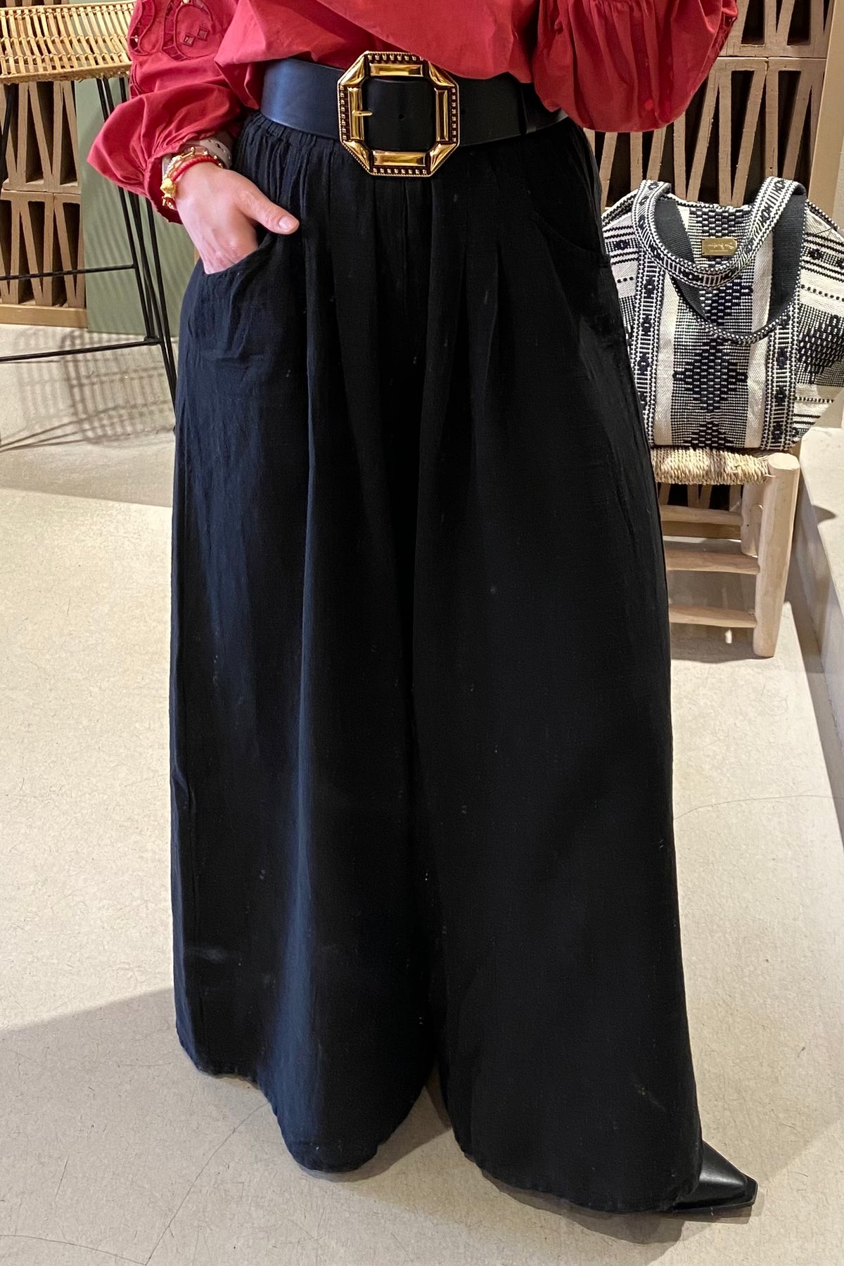 PALAZZO PANTS "MALIA" BLACK