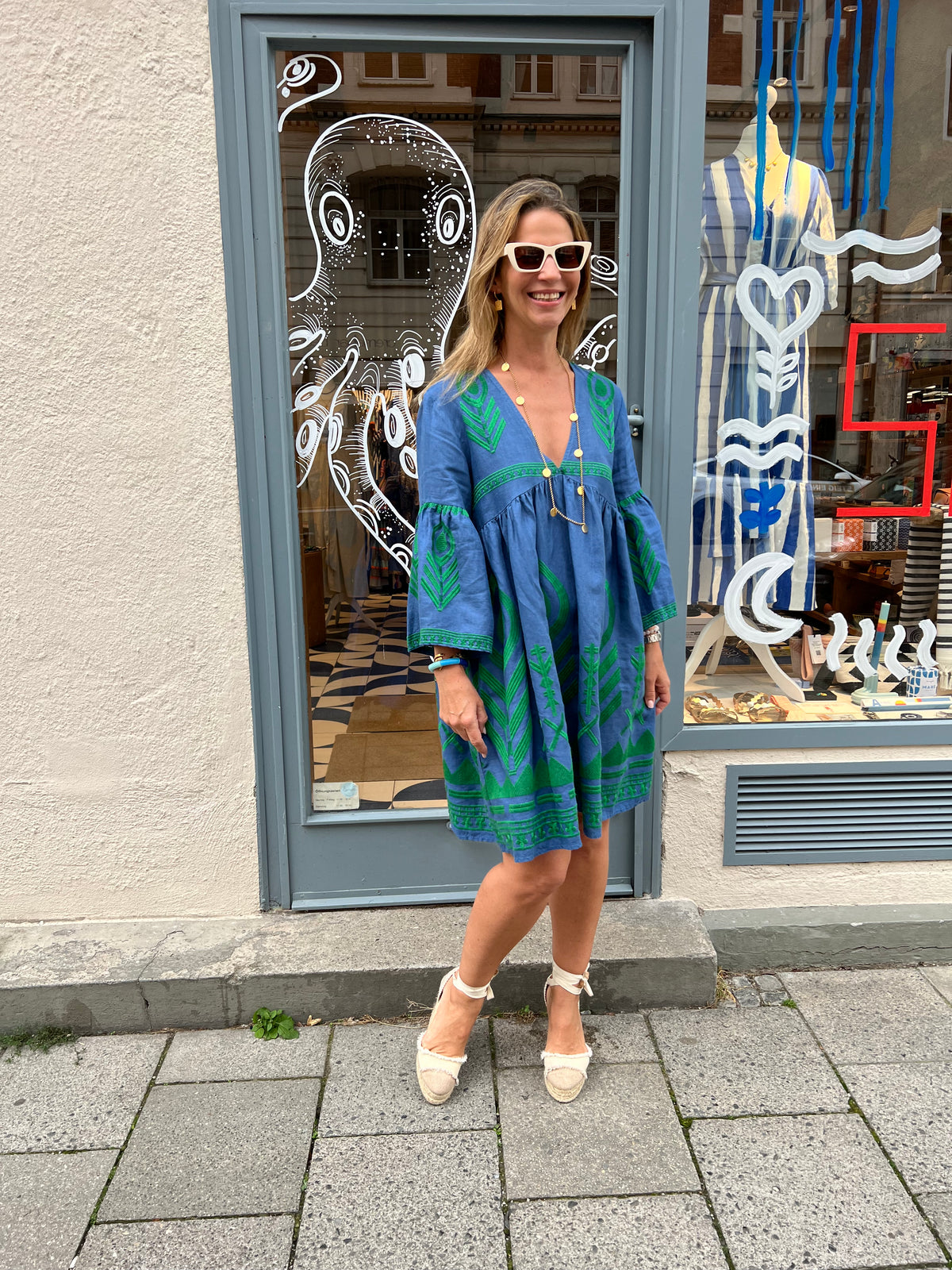 SHORT LINEN DRESS "FEATHER“