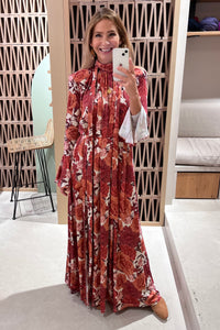 LONG DRESS "PEONY" BORDEAUX/RUST