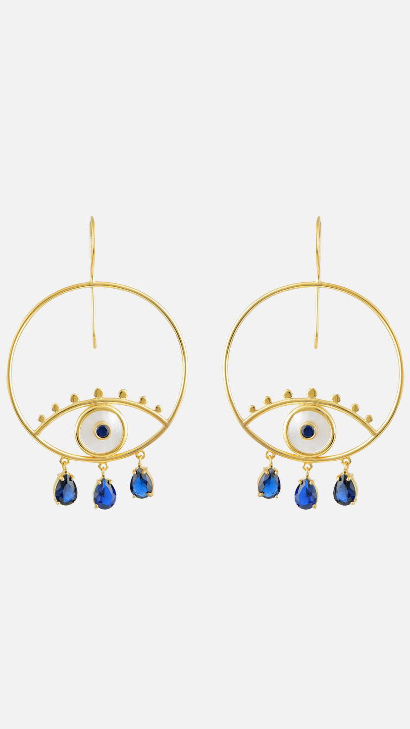 EARRINGS "BOHO EYES" BLUE