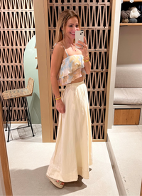 LONG PLEATED SKIRT "DELIA" ECRU