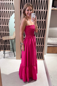 BANDEAU DRESS "ELPIS" FUCHSIA