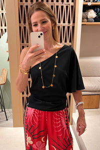 ONE SHOULDER TOP "VISION" BLACK