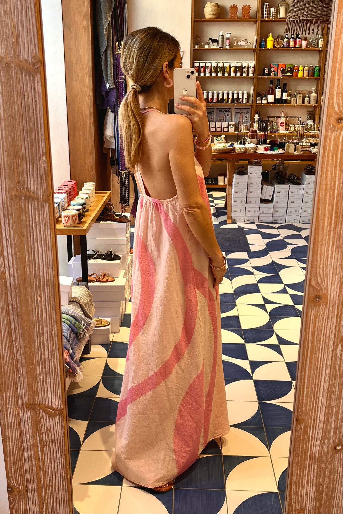 LONG STRAPPY DRESS "OLYMPIA" PINK