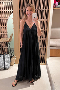 OVERSIZED LONG STRAPPY DRESS "MEDEA" BLACK