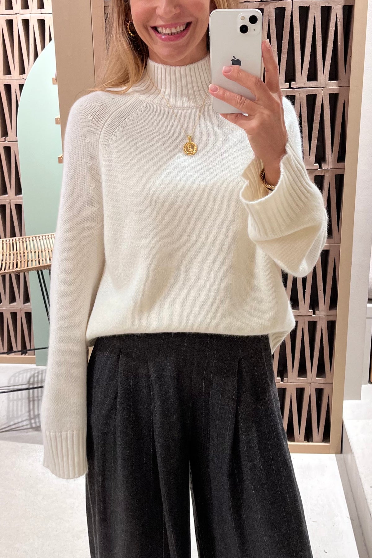 ALPACA PULLOVER WITH WIDE SLEEVES OFFWHITE