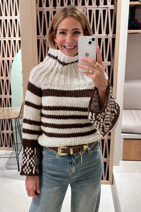 WIDE HUGE TURTLENECK PULLOVER "LINA" COFFEE