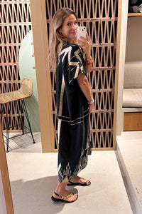 OVERSIZED KAFTAN DRESS "ROOTS" BLACK/GOLD