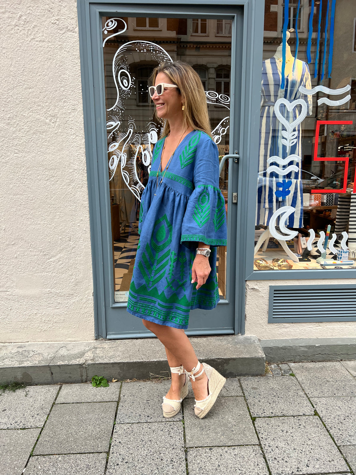 SHORT LINEN DRESS "FEATHER“